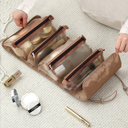 Detachable Cosmetic Bag Portable Large Capacity 4 in 1 Makeup Bags Folding Travel Storage