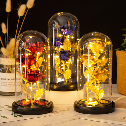 Three gold foil flower glass cover