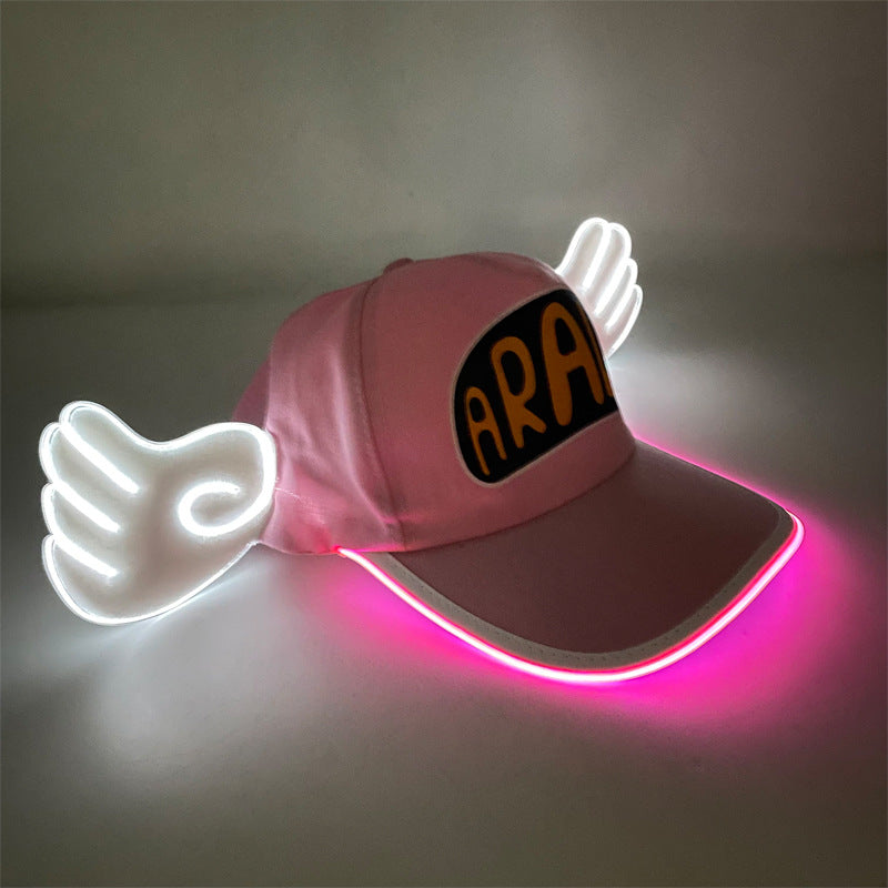 LED luminous  angel wing hat